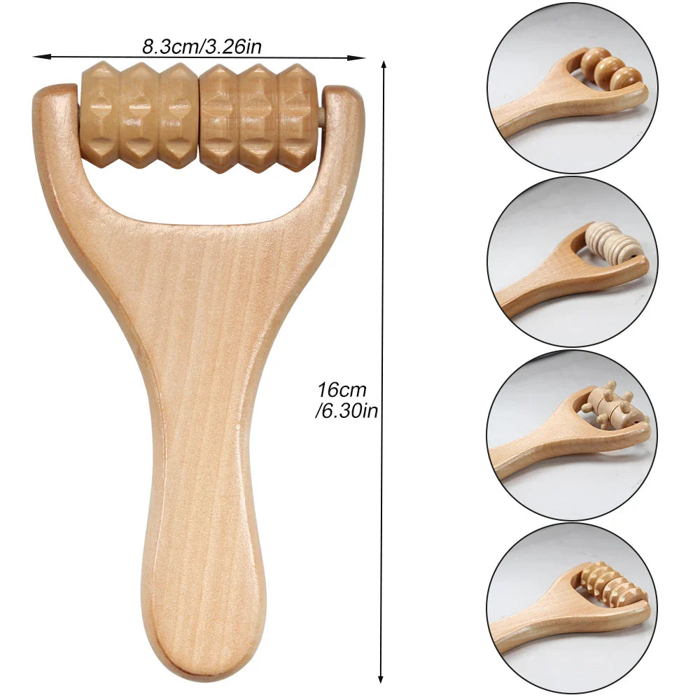 2/4Pcs Wooden Massage Roller,Instantly Self Massage Waist Thigh, Leg, Hands Full Body Roller Tool Massager DIY Maderotherapy