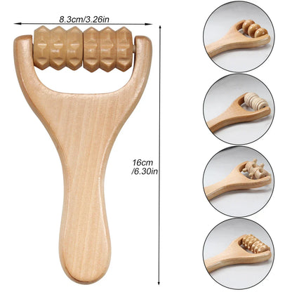 2/4Pcs Wooden Massage Roller,Instantly Self Massage Waist Thigh, Leg, Hands Full Body Roller Tool Massager DIY Maderotherapy