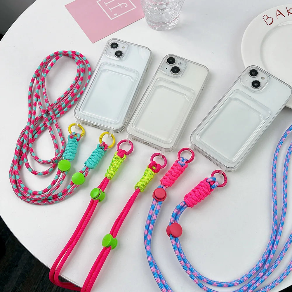 Card Holder Phone Case For iPhone 16 Pro Case iPhone 11 12 13 14 15 17 Pro Max SE XR 7 8 Plus Crossbody Lanyard Strap Rope Cover