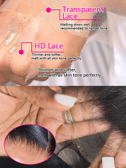 40 46 Inch 200 Density Frontal Wig For Black Women Brazilian Wigs Human Hair 5x5 Bone Straight HD Transparent Lace Front Wigs