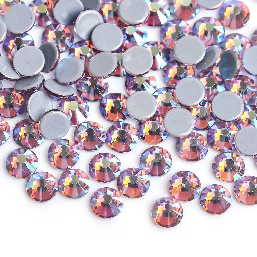 SS16 SS20 Glitter стразы Crystal Hotfix Rhinestones 1440pcs/pack Crystal AB Hot Fix Rhinestone for Apparel Wedding Dress E7021