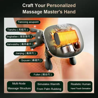 Bionic Neck and Shoulder Massager H-E-A-T Smart Neck Massage Pillow Wireless Kneading Massage Neck Waist Leg Body 3-Level Modes