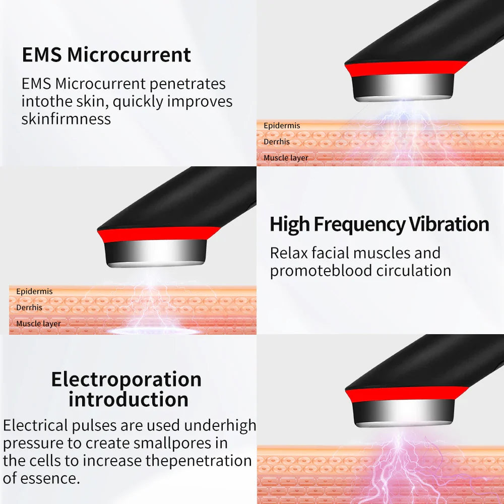 7 Colors Age-R Booster Pro Facial Skin Care Anti Wrinkle Beauty Device EMS Microcurrent Lift Massager Home Use Beauty Skin Care
