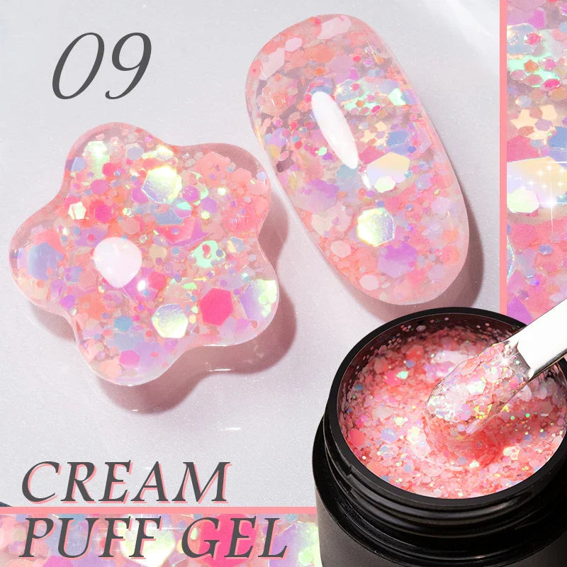 BOZLIN 5ml Sparkling Chameleon Mica Shell Gel Polish Colorful Sequins Manicure Semi Permanent Soak Off Nail Art Gel Varnish