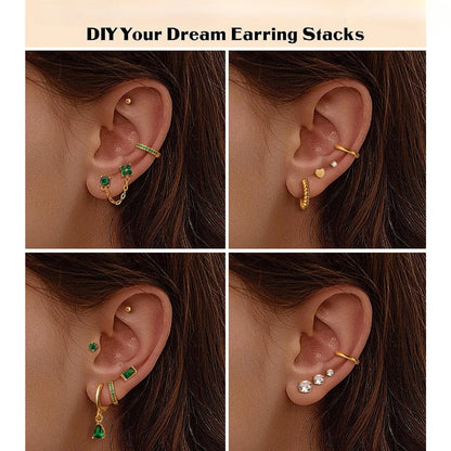 Bobisty 1PC Flat Back Earrings for Women Hypoallergenic Surgical Steel Earrings for Sensitive Ears 20G Cartilage Small Stud Hoop