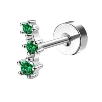 Bobisty 1pc Earrings for Sensitive Ears Surgical Stainless Steel Earrings for Women Dainty Flat Back Earring Stud Hoop Cartilage