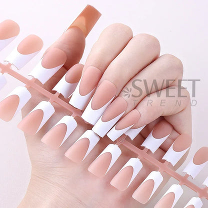 150/160pcs Short Square Fake False Nails Tips Soft Gel Press On Nail Artificial French y2k Nail Supplies for Women Manicure Tool