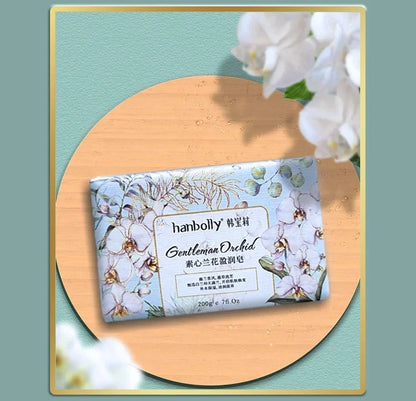 Hanbolly Flower Perfume Soap 200g Fragrance Bathing Hand Wash Perfume Soap with Essential Oil and Flower Smell