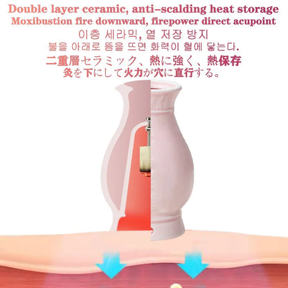 Ceramic Wormwood Stick Burner Face Lift Device Beauty Moxibustion Face Skin Facial Massager Moxa Therapy Heating Wrinkle Removal