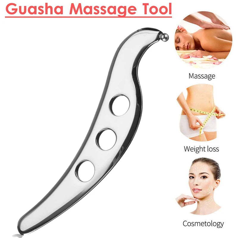 Stainless Steel Gua Sha Tool Manual Massage Scraping Board Physical Therapy Pain Relief Myofascial Release Tissue Mobilization