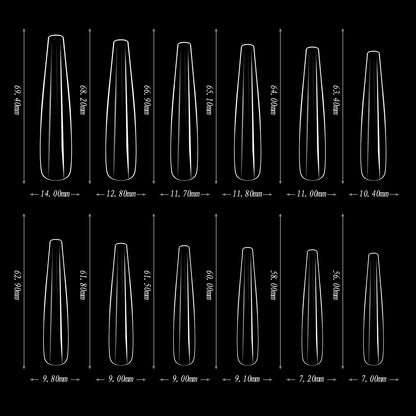 5XL Soft Gel Tips Press On Nails Acrylic Half/Full Cover Fake Nails 180pcs Stiletto Coffin Ballet DIY Extension Nail Supplies