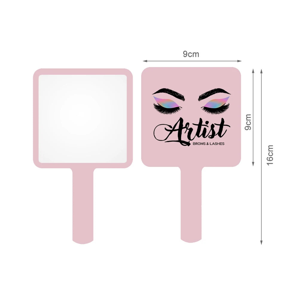 1 Pc Eyelash Extension Mirror Pink/Black/White Small 9x9cm Square Shape Portable Lash Artist Handheld Mirror Salon Accessories