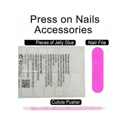 10Pcs Short Duckbill Handmade Nails Cute Pink Hellokitty False Nail Metal Rhinestone White French Press on Nails Acrylic Set