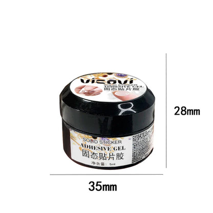 1 Jar Solid Nail Gel Glue for Fake Nail Tips Clear Acrylic Fake Tips Solid Gel Press On Poly Builder Gel UV Light Cured Glue