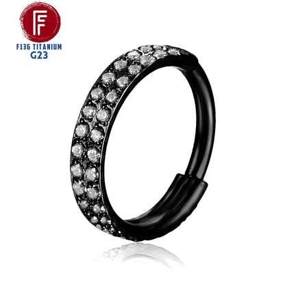 G23 Titanium Daith Cartilage Earrings 16G Helix Nose Septum Piercing Conch Hinged Clicker Body Jewelry Ear Ring Zircon Wholesale
