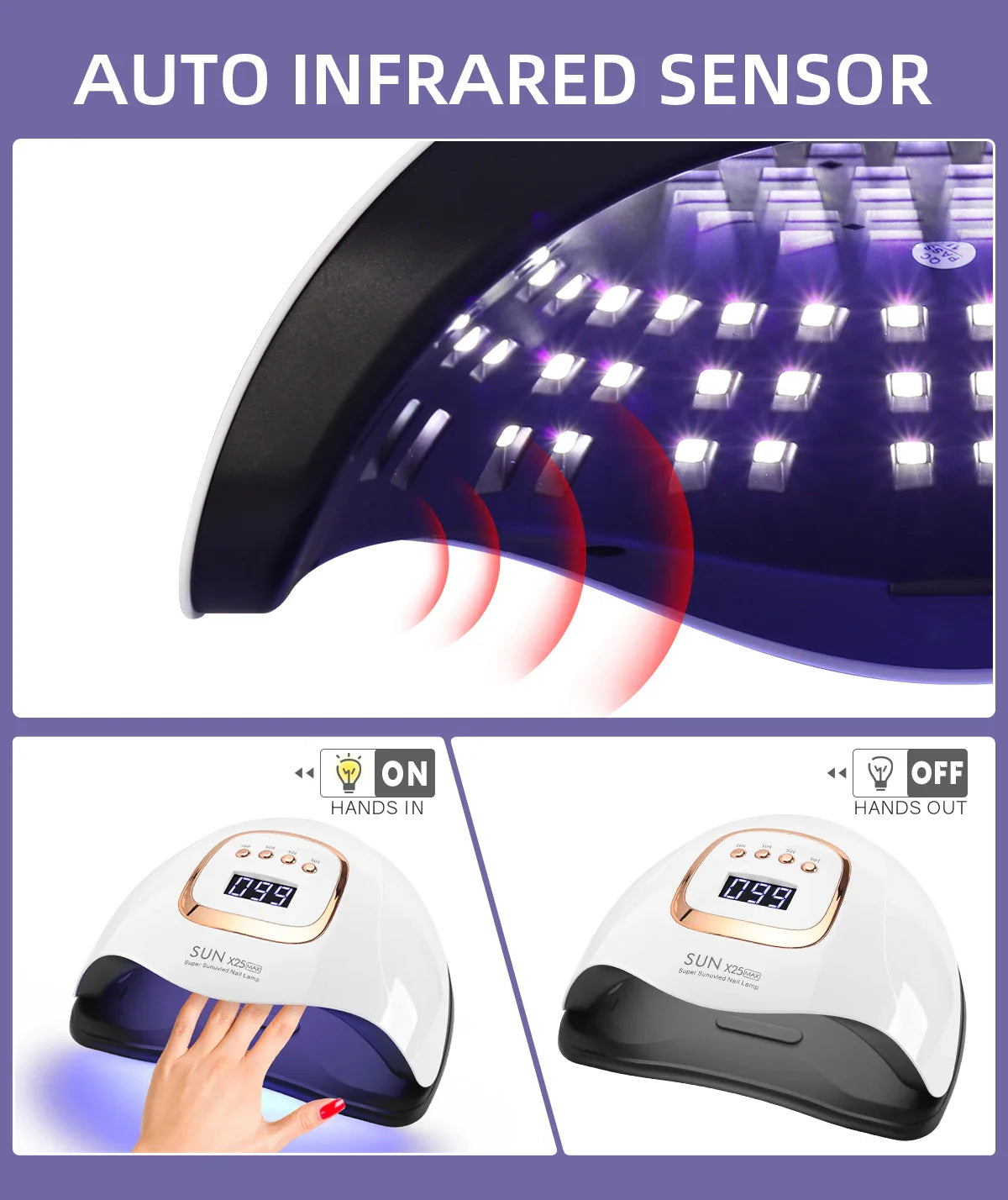 380W UV Nail Lamp 81 LEDs Nail Dryer Machine with LCD Screen Quick-drying Manicure Lamp for Curing All Nails Gel Nail Art Tools