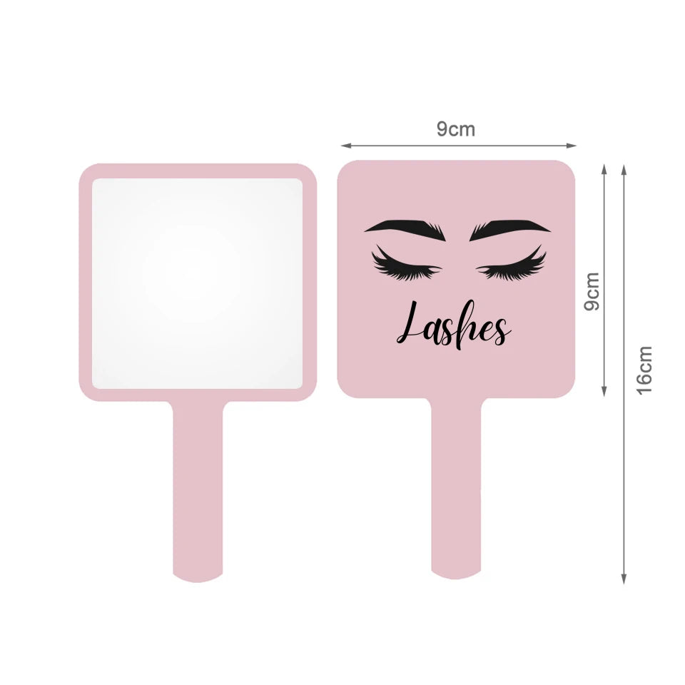 1 Pc Eyelash Extension Mirror Pink/Black/White Small 9x9cm Square Shape Portable Lash Artist Handheld Mirror Salon Accessories