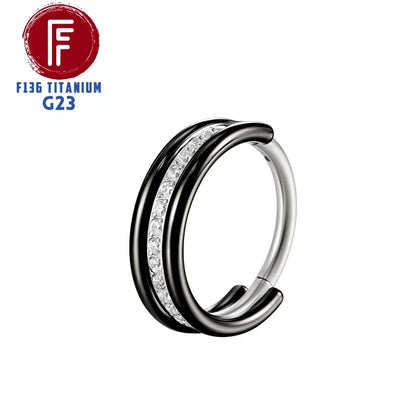 G23 Titanium Daith Cartilage Earrings 16G Helix Nose Septum Piercing Conch Hinged Clicker Body Jewelry Ear Ring Zircon Wholesale