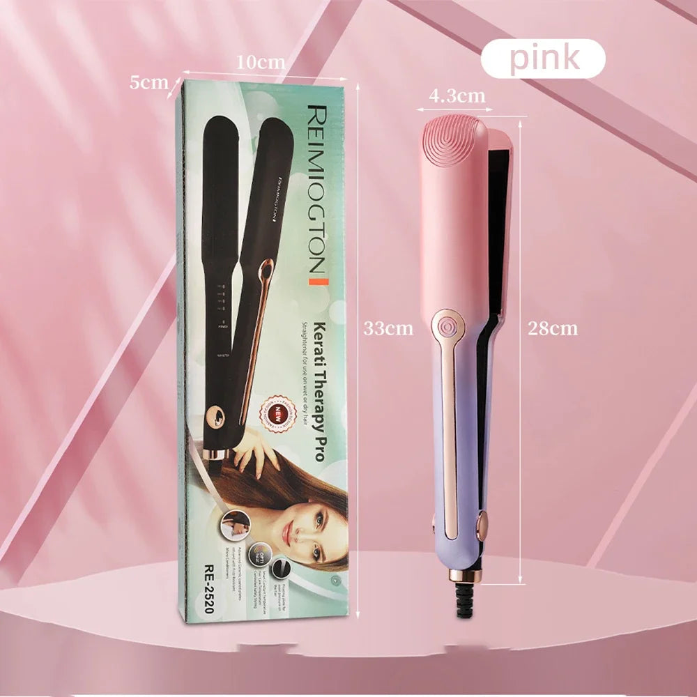 Professional Hair Straightener Curling Iron Ceramic Flat Iron Negative Ion Wide Plate Temperature Adjustable Hair Straightener
