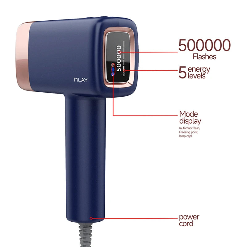 MLAY T14 IPL Hair Removal ICE Cool Laser Hair Removal Epilator 3IN1 Permanent Epilator Body 500000 Flashes Electric Depilator