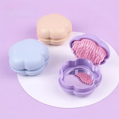 Multicolor Flower-Shaped Scalp Massager Brush with Lid - Soft Silicone Bristles Hair Washing Comb for Scalp Massage & Hair Care