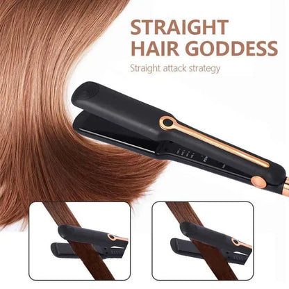 Tinsol 2-in-1 Hair Straightener Curling Iron Ceramic Plate Negative Ion Wide Plate Temperature Adjustable Hair Straightener