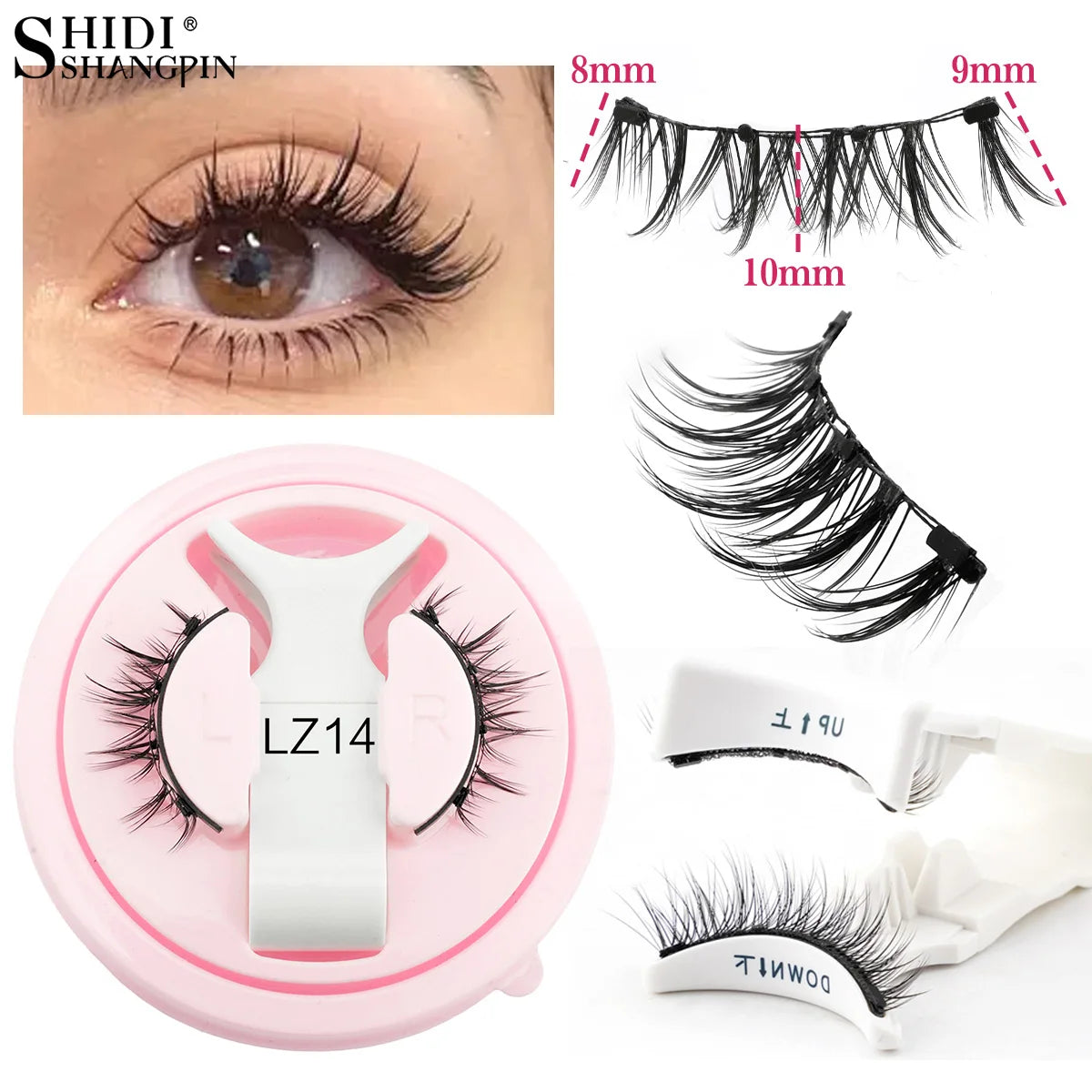 1 Pair Reusable Magnetic Eyelashes Set With Magnetic Tweezers Natural Faux Mink Lashes Fluffy Fake Eyelash Extension Makeup Tool