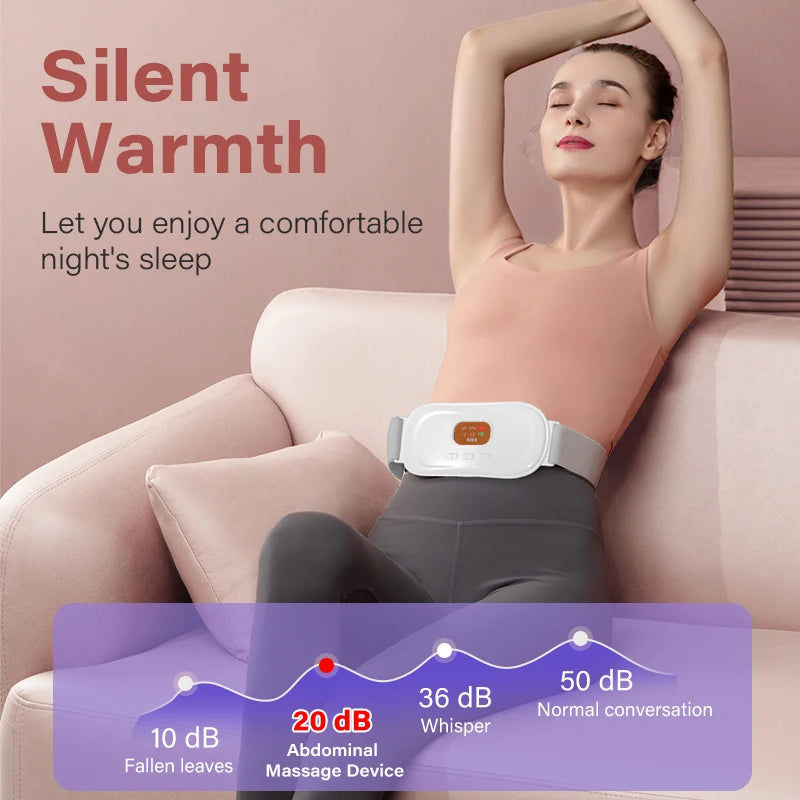 Electric Abdominal Massage Belt Uterus Warmth Hot Compress Vibration USB Charging for Women's Health Waist Warming Device