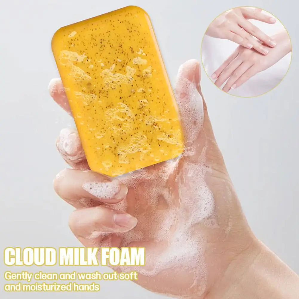1/2PCs Lemon Turmeric Kojic Acid Soap Bar, Turmeric Soap Bar Brighten Even Skin Vitamin E, Gentle Lemon Soap For Face, Body Wash