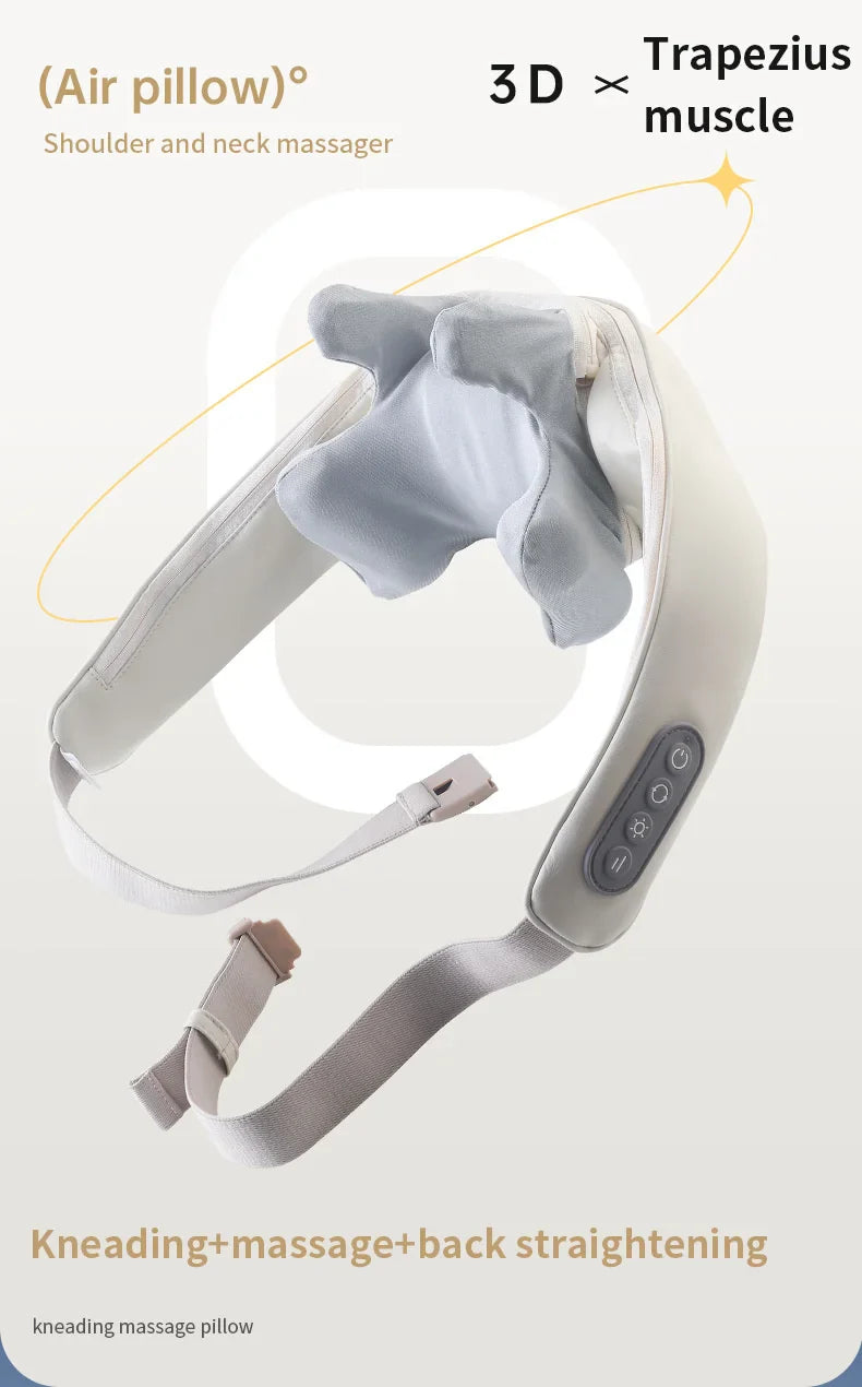 Foreverlily 26W Brushless Motor Neck And Shoulder Massager Wireless Shoulder And Back Kneading Massage Shawl Neck masajeador