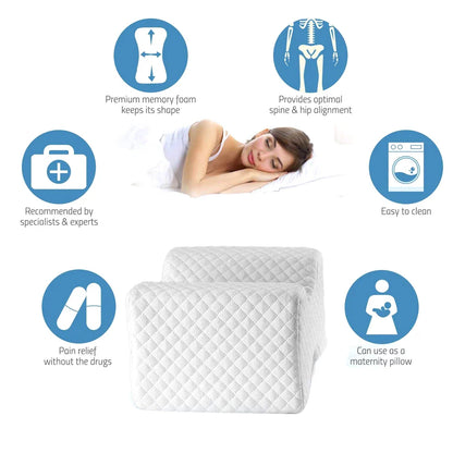 Memory Foam Knee Pillow Back Support Align Spine Pregnancy Body Pillows for Side Sleepers for Orthopedic Sciatica Back Leg Hip
