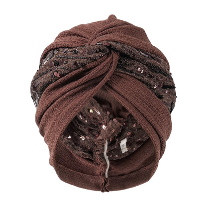 Bonnet For Women Cap Turban Folded Bud Exquisite Headscarf Casual Comfortable Fashion Versatile Warm Cross Hat Edge Wrinkle Lace