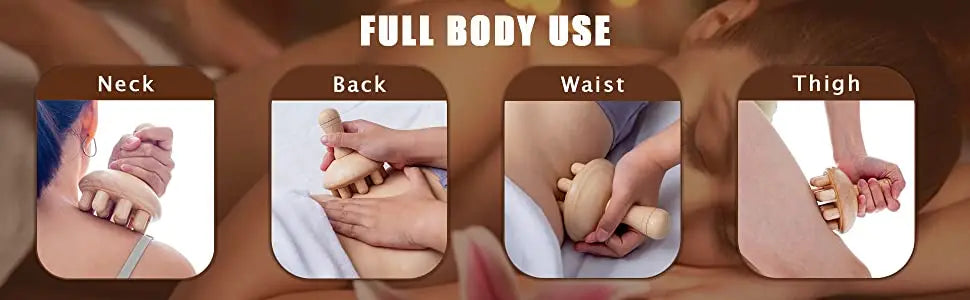 Wooden Mushroom Shape Massage,Manual Wood Therapy Massage Tool,Anti Cellulite,Maderoterapia,Lymphatic Drainage,for Full Body Use