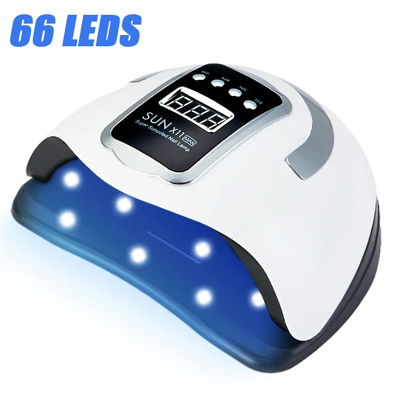 LED Nail Lamp For Manicure 280W Nail Dryer Machine UV Drying Lamp For Curing UV Gel Nail Polish With Motion Sensing LCD Display
