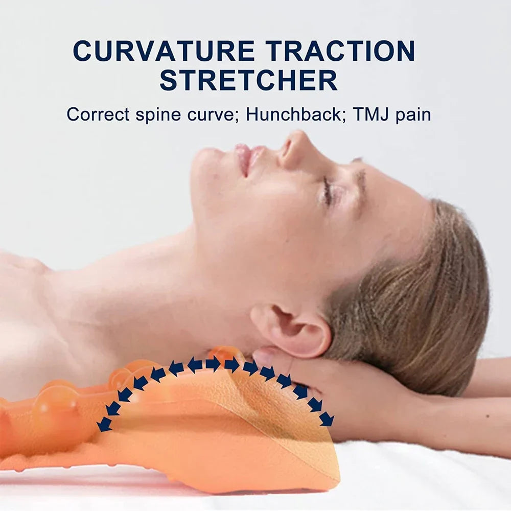 Neck and Shoulder Relaxer with Upper Back Massage Point, Cervical Traction Device Neck Stretcher for TMJ Pain Relief and Spine