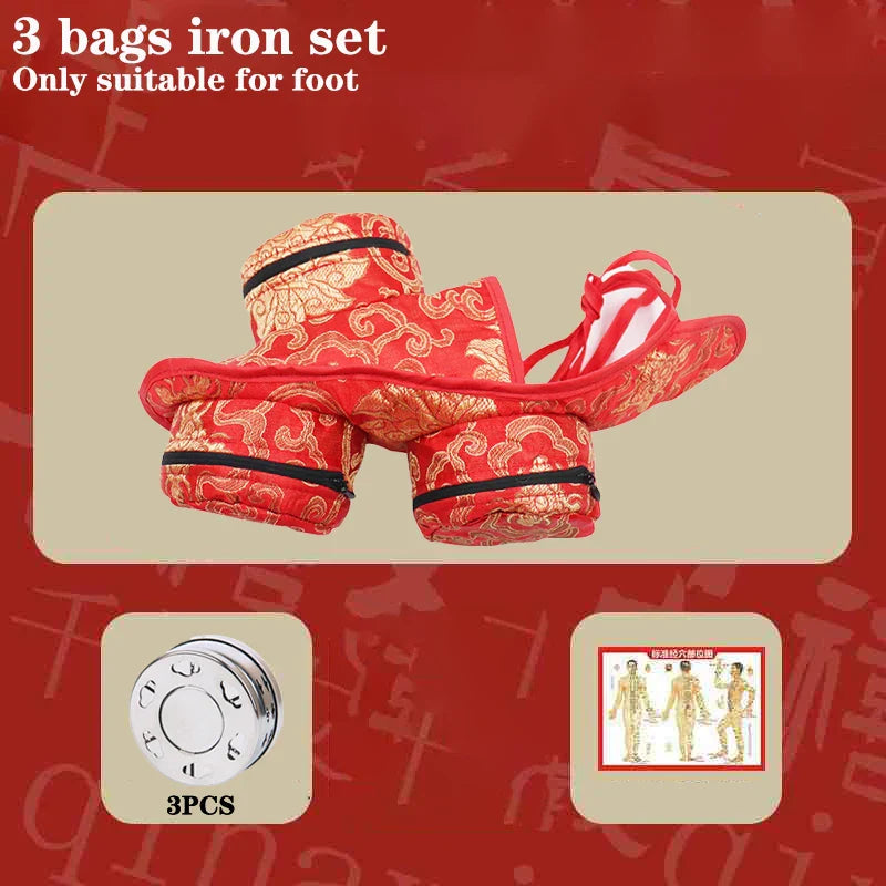 Red Embroidery Moxibustion Bag Moxa Burner Acupuncture Heating Therapy Warm Uterus Chinese medicines Massage Gun Body Massager