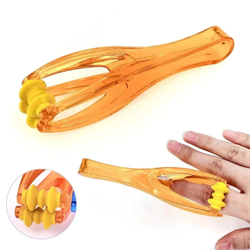 Mini Finger Joints Roller Massager Hand Elastic Massage Clamp with Elastic Handle for Finger Blood Circulation Muscle Relaxation