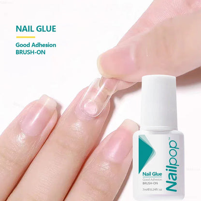 Nailpop Fast Dry Nail Art Glue with Brush Rhinestone Nail Glue Decoration False Nail Tools All for Manicure Accessories 2pcs