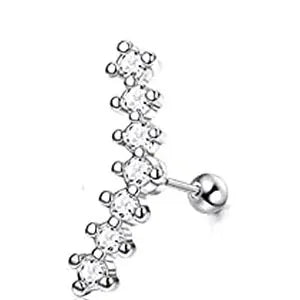 Drperfect Stainless Steel Stud Earrings for Women Men Star Moon Snake Cartilage Screw Back Earring Helix Piercing Jewelry