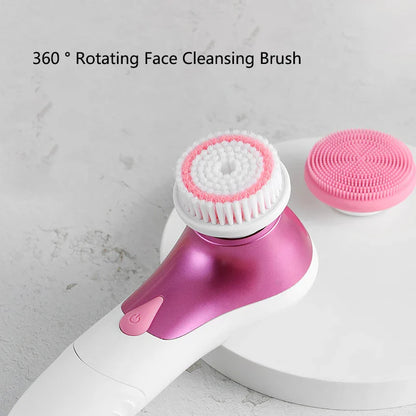 Double Headed Electric Facial Cleaning Brush for Pore Cleaning and Exfoliation IPX5 Waterproof 360 ° Rotation Face Clean Brush