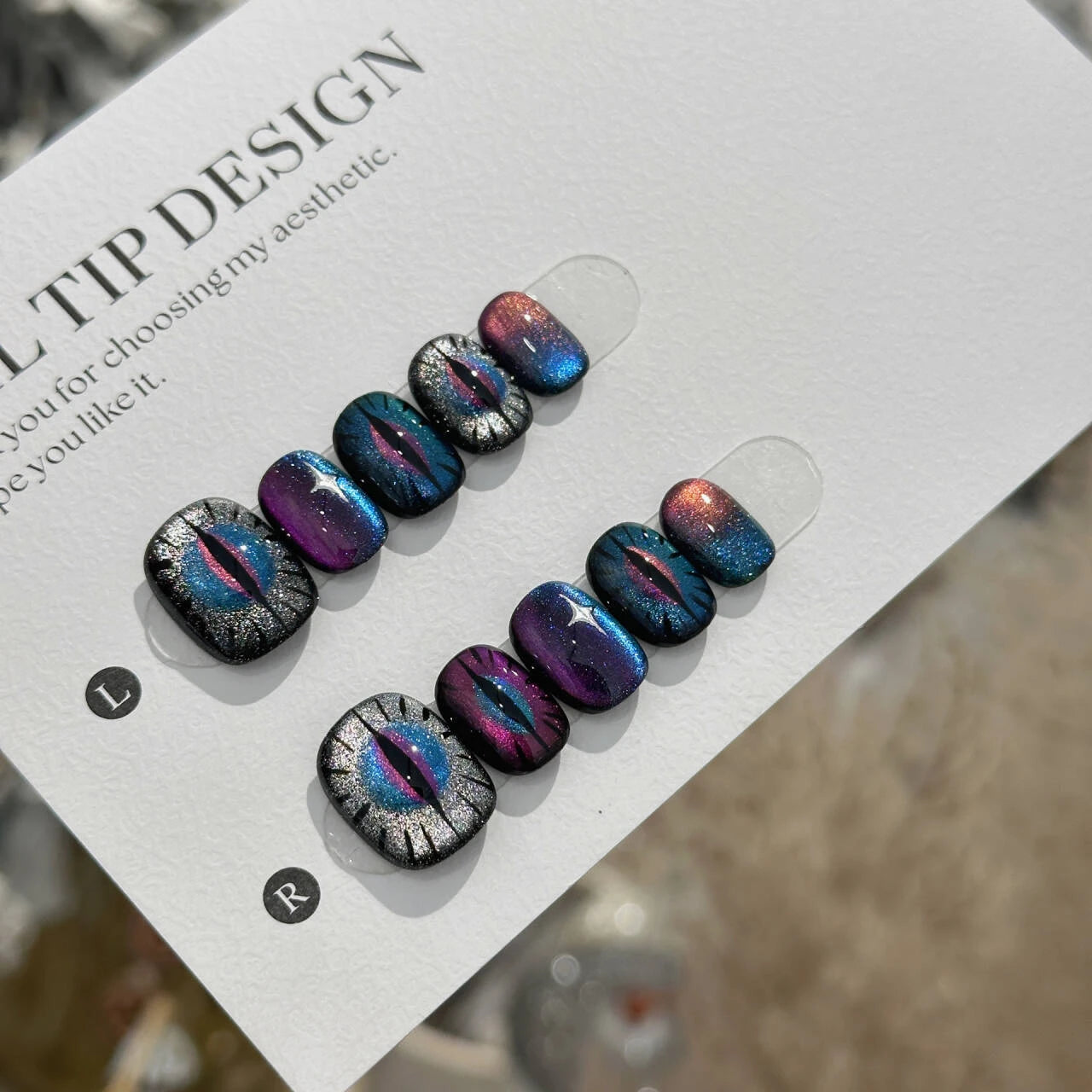 10pcs Love Cat Eye Handmade Press on Nails Simple Fake Nails False Nails Short Artificial Nail Накладные Ногти Uñas Postizas 네일팁