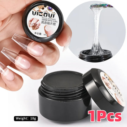 1/2/3Pcs 5ml Solid Nail Gel Glue For Press On False Nail Tips/Sticker Adhesive Nail Gel Bond Rhinestone UV Nail Extension Glue &