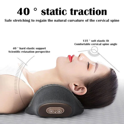 Electric Massager Cervical Pillow Hot Compress Vibration Massage Neck Traction Relax Sleeping Memory Foam Pillow Spine Support