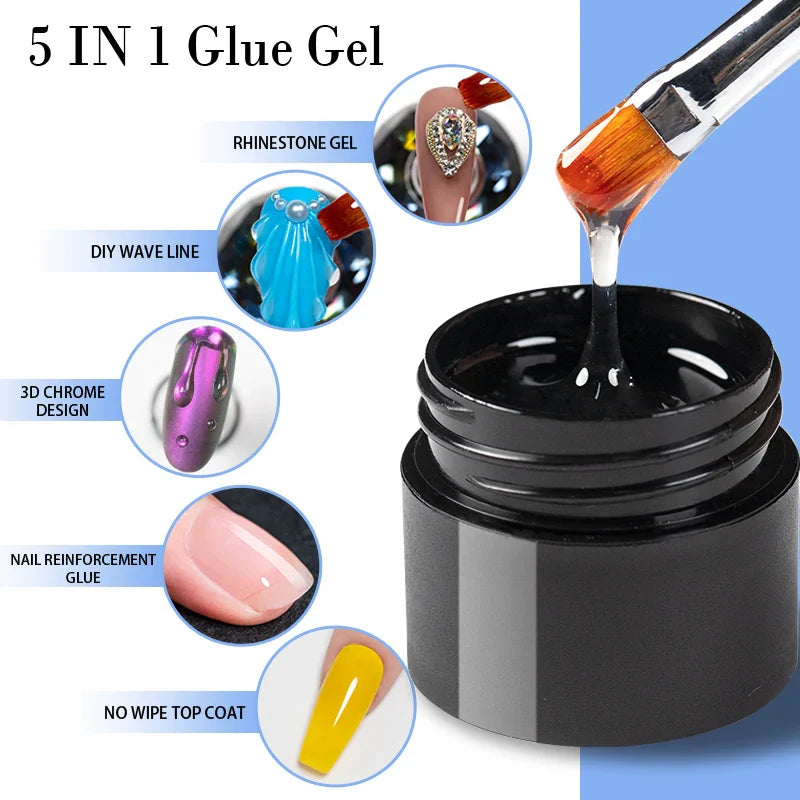 BOZLIN 5ml Sparkling Chameleon Mica Shell Gel Polish Colorful Sequins Manicure Semi Permanent Soak Off Nail Art Gel Varnish