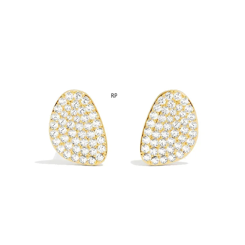 R&P  Silver Irregular Elliptical Geometry Ring Earrings Bracelet Necklace Women Classic Luxury Fashion Party Feast Jewelry