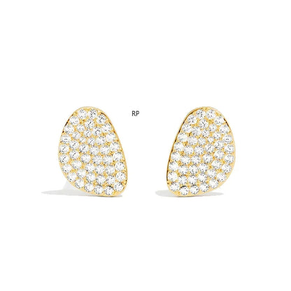 R&P  Silver Irregular Elliptical Geometry Ring Earrings Bracelet Necklace Women Classic Luxury Fashion Party Feast Jewelry