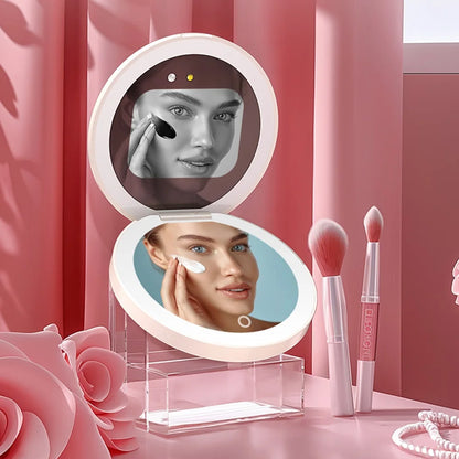TENGMIR UV Smart Sunscreen Makeup Mirror Sunscreen detection mirror UV mirror sunscreen Testing Portable LED light makeup mirror