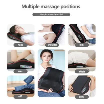 Multifunction Massage Pillow Neck Shoulder Back Electric Healthy Home Car Shiatsu Massager