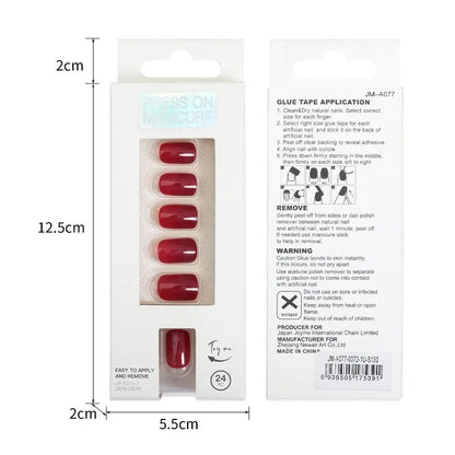 20Styles Solid Color Square Head False Nail Tip Wearable Fake Nails Artificial Nail Tips Full Cover Press On Nails Manicure Tool