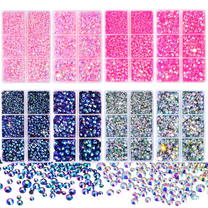 Mix Size Glitter Resin Non Hotfix Rhinestones Box стразы DIY Nails Crystals Strass Diamond for Nail Art vestidos 원피스 elbise Dres